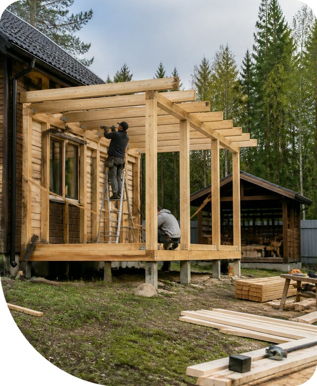Строительство пристроек и построек на участке в Новошахтинске